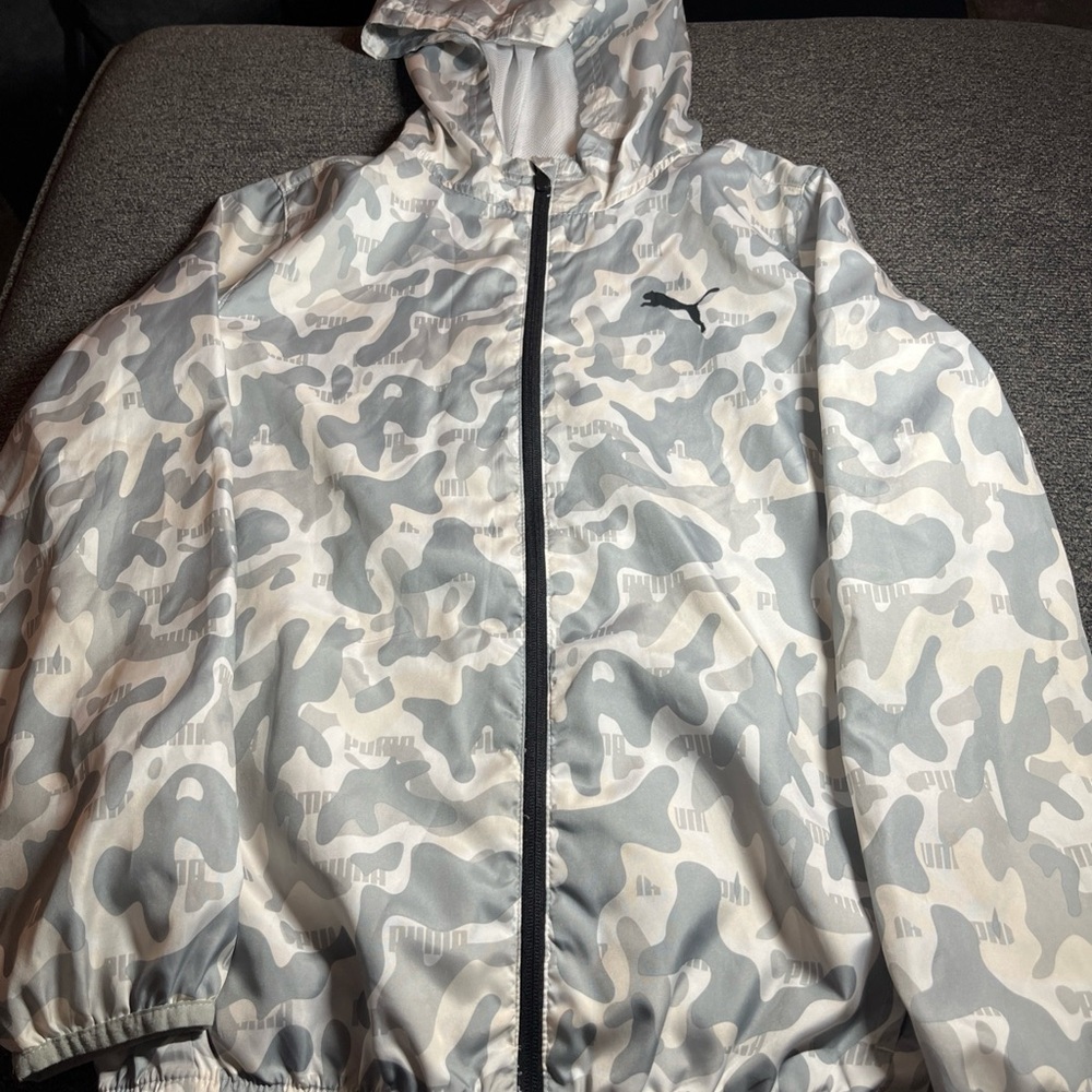 Puma Camo Rain Jacket Full-Zip Kids US Large (14-16) Polyester Blend